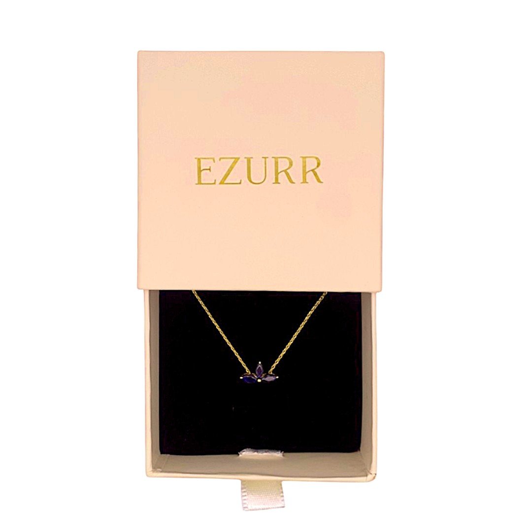 Noir Navy Pendant Chain (Pure Silver) - Gold